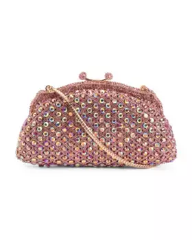 Кристальный клатч Natasha, розовый
