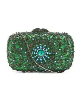 Кристальный клатч Natasha, зеленый