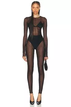 Кристальный комбинезон Oseree, черный
