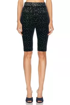 Кристаллические бархатные шорты Alex Perry, цвет Midnight