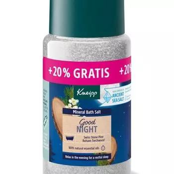 Кристаллы минеральной соли для ванн с экстрактом швейцарской сосны и амириса, 600 г Kneipp Good night