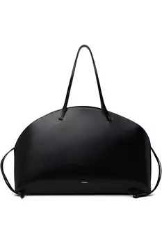 Кривая плечевая сумка большого размера Jil Sander, черный