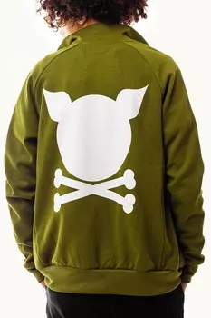 Кривая толстовка с логотипом и молнией Porc, белый