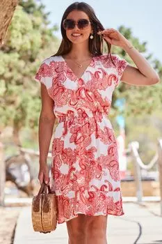 Крой-конверт с рюшами на рукавах из присборенного материала Sosandar, розовый