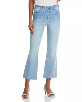 Кроп-джинсы с высокой посадкой и расклешенными штанинами Kendra в цвете Dorian L'AGENCE, синий