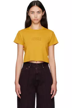 Кроп-футболка Mm6 Maison Margiela, желтый