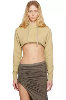 Кроп худи Hollywood Rick Owens Drkshdw, цвет parchment