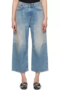 Кроп широкие джинсы R13, синий