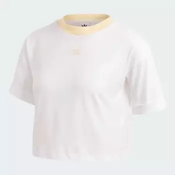 Кроп-топ Adidas Originals, белый/бледно-желтый