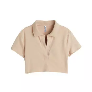 Кроп-топ H&amp;M Collared, бежевый