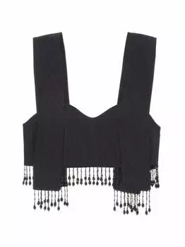 Кроп-топ с бахромой Ganni