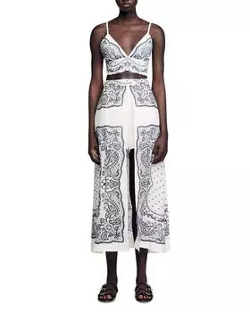 Кроп-топ с принтом банданы Sandro, мультиколор