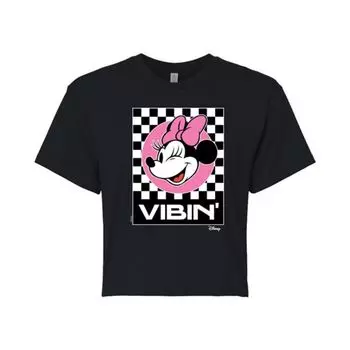 Кроп-топ с принтом для подростков Vibin' Minnie Disney, черный