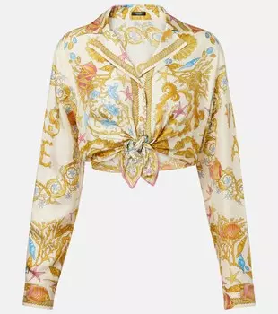 Кроп-топ Underwater Barocco Versace, Eggshell+Multicolor