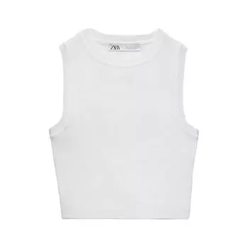 Кроп-топ Zara Knit, белый