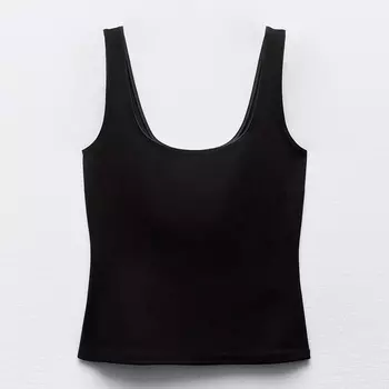 Кроп-топ Zara Knit, черный