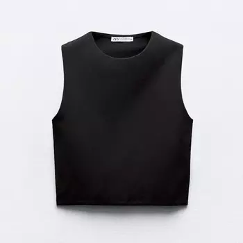Кроп топ Zara Sleeveless, черный