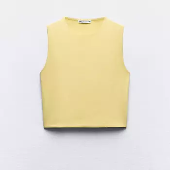 Кроп-топ Zara Sleeveless, желтый