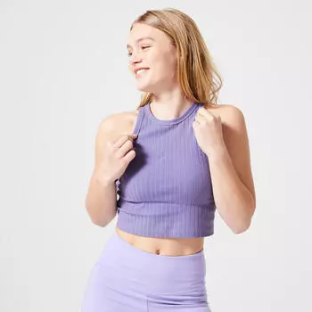 Кроп-топ женский - 520 синий DOMYOS, цвет blau