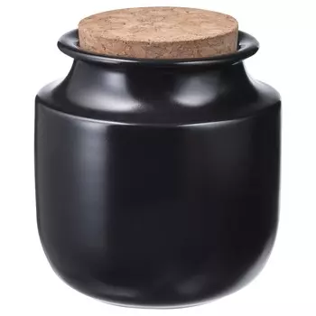 KRÖSAMOS КРЁСАМОС Емкость с крышкой, черный, 11 см IKEA