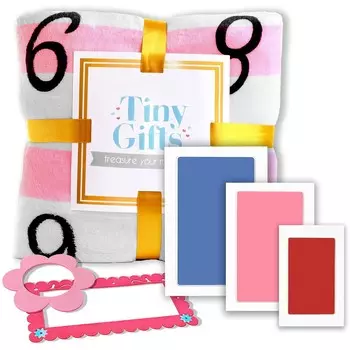 Крошечные подарки Розовое одеяло + красная маленькая подушечка для чернил Clean Touch + розовая большая подушечка для чернил Clean Touch + синяя очень большая подушечка для чернил Clean Touch Tiny Gifts