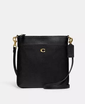 Кроссбоди Kitt из перекрестной кожи COACH, черный