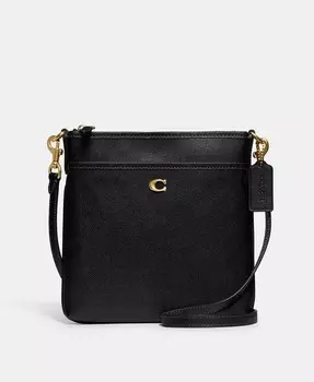 Кроссбоди Kitt из перекрестной кожи Coach, черный