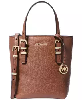 Кроссбоди Quinn Extra Small из кожи в вертикальном формате Michael Kors, коричневый