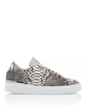 КРОССОВКИ LO-TOP СЕРЕБРЯНЫЕ $URFER PYTHON Philipp Plein, мультиколор