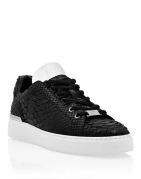 КРОССОВКИ LO-TOP СЕРЕБРЯНЫЕ $URFER PYTHON Philipp Plein, черный