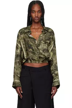 Кроссоверная блуза с пузырьками на клейкой ленте R13, зеленый