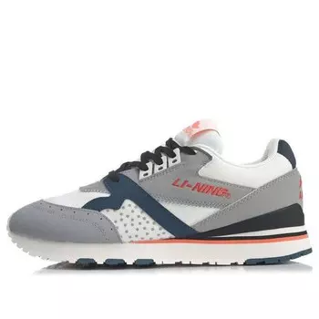 Кроссовки 001 ретро спортивная обувь повседневная серо-белая Li-Ning, белый