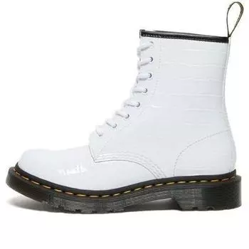 Кроссовки 1460 patent croc emboss leather boots 'white' Dr. Martens, белый