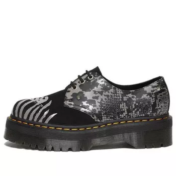 Кроссовки 1461 animal clash leather & suede platform shoes 'black grey' Dr. Martens, черный