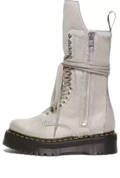 Кроссовки 1918 ro hair on lace up strobe calf length platform boot 'rick owens' Dr. Martens, серый