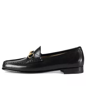 Кроссовки 1953 horsebit loafer 'black leather' Gucci, черный