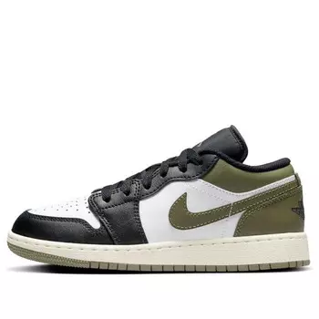 Кроссовки 1 low 'black toe medium olive' Air Jordan, черный
