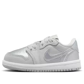Кроссовки 1 low og 'metallic silver' Air Jordan, серый