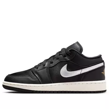Кроссовки 1 low se 'black silver sail gold' Air Jordan, черный