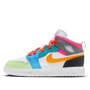 Кроссовки 1 mid alt se 'white dark shadow hyper pink taxi' Air Jordan, белый