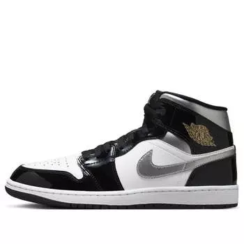 Кроссовки 1 mid 'black patent' Air Jordan, черный