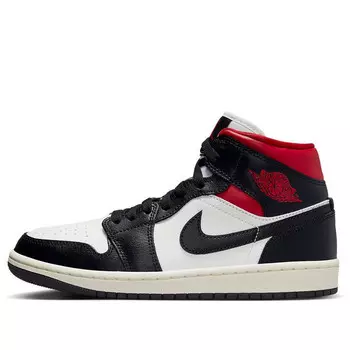 Кроссовки 1 mid 'black sail gym red' Air Jordan, черный