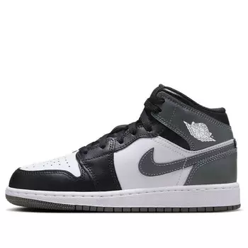 Кроссовки 1 mid 'black white iron grey' Air Jordan, черный