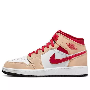 Кроссовки 1 mid 'light curry cardinal red' Air Jordan, желтый