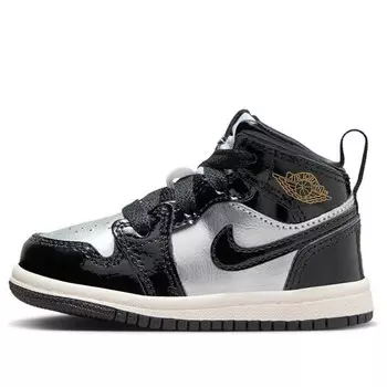 Кроссовки 1 mid se 'black metallic silver gold' Air Jordan, черный