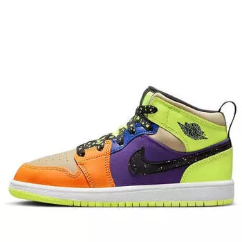 Кроссовки 1 mid se 'volt vivid orange' Air Jordan, мультиколор
