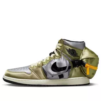 Кроссовки 1 retro high og utility 'neutral olive' Air Jordan, золотой
