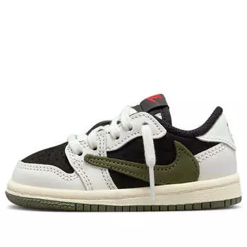 Кроссовки 1 retro low og sp x travis scott 'olive' Air Jordan, мультиколор