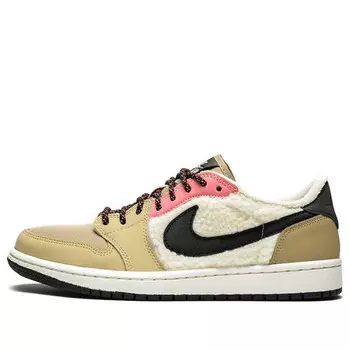 Кроссовки 1 ретро низкие флисовые Air Jordan, бежевый