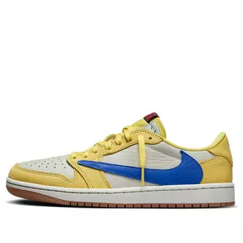 Кроссовки 1 ретро низкие og sp x travis scott Air Jordan, желтый